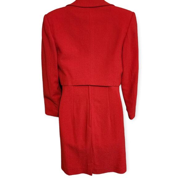 Pianforte di Max Mara Red Wool Suit Jacket & Sleeveless Dress size 44 / US 10 - Picture 4 of 14